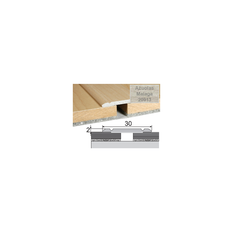 Grindų jungimo profilis A02 klijuojamas 93 cm Ąžuolas Malaga