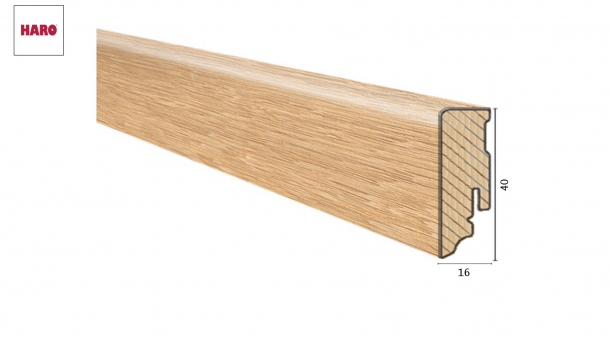 Medinė faneruota grindjuostė Haro Ąžuolas 16*40 MM