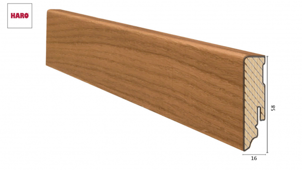 Medinė faneruota grindjuostė Haro Ąžuolas Smoked 16*58 MM