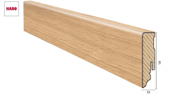 Medinė faneruota grindjuostė Haro Ąžuolas Brushed 16*58 MM