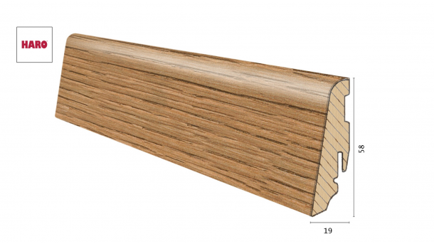 Medinė laminuota grindjuostė Disano by Haro Ąžuolas Ontario Nature 19*58 MM