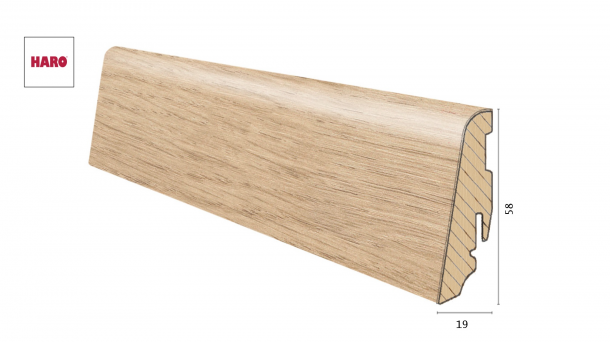 Medinė laminuota grindjuostė Disano by Haro Ąžuolas Victoria Puro 19*58 MM