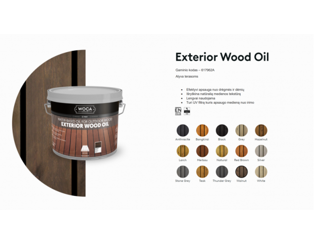 Alyva terasoms Woca Exterior Oil Walnut, 2,5 L