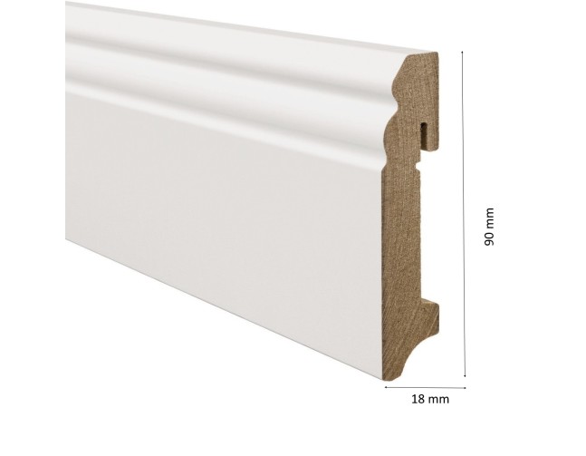 Laminuota dažoma grindjuostė Haro MDF Antique Balta 18*90 mm tinkama dažymui
