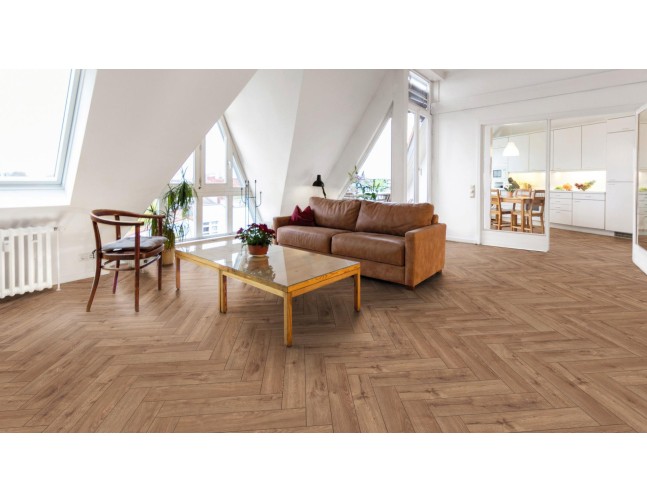 Akcija! Laminuotos grindys Kaindl Maestro Herringbone 8.0 Ąžuolas Harlech