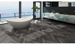 IŠPARDAVIMAS Vinilo danga OneFlor ECO 55 Chevron Pušis Smoked Black 2.5 MM