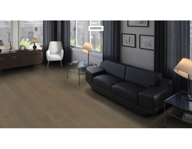 IŠPARDAVIMAS Dvisluoksnė parketlentė Haro Plank Maxim Ąžuolas Graphite Grey Markant 4V