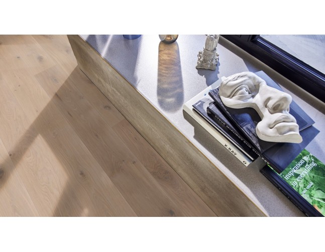 IŠPARDAVIMAS Trisluoksnė parketlentė Boen Plank Ąžuolas White Vivo 209 MM 13,2 MM storio 2 rūšis