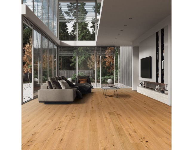 Trisluoksnė lakuota parketlentė Haro Plank Ąžuolas Universal Natural Brushed Economy