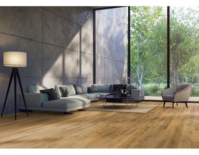 Trisluoksnė lakuota parketlentė Haro Plank Ąžuolas Universal Natural Brushed Economy