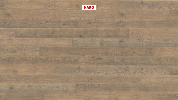Trisluoksnė parketlentė Haro Plank Ąžuolas Tobacco Grey Sauvage Retro 4V