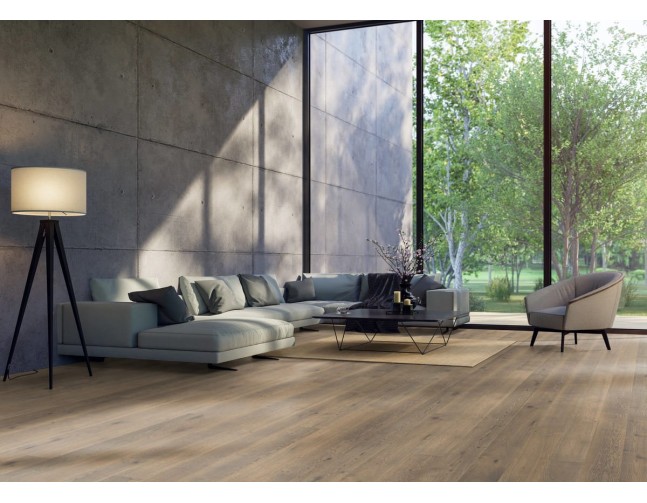 Trisluoksnė parketlentė 2500 Haro Plank Ąžuolas Tobacco Grey Sauvage Retro Economy