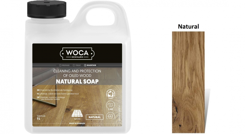 Muilas medinėms grindims Woca Natural Soap, 1 L nuotrauka